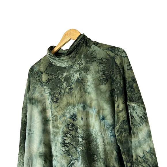 A566546 LOGO Lounge by Lori Goldstein Tie Dye Drop Shoulder Top Seaweed L - Picture 2 of 6
